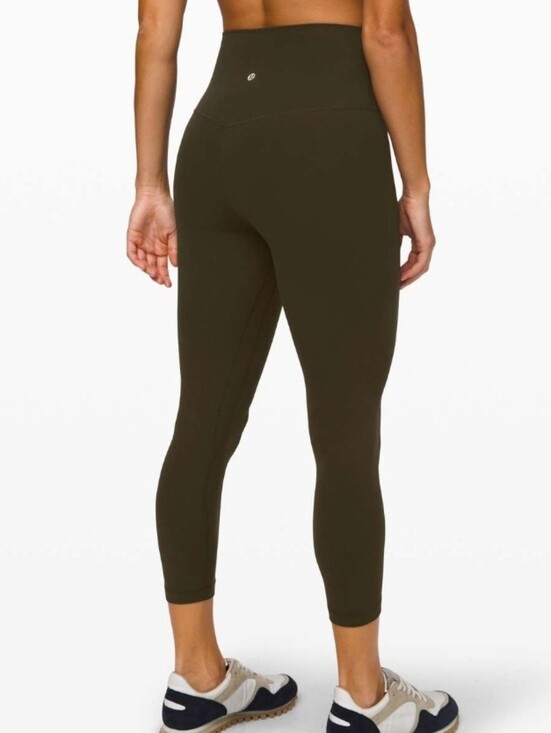 lululemon athletica Pants - Lululemon Align Crop 23" High Waist sz 10 Pants Dark Olive Leggings Stretch Soft